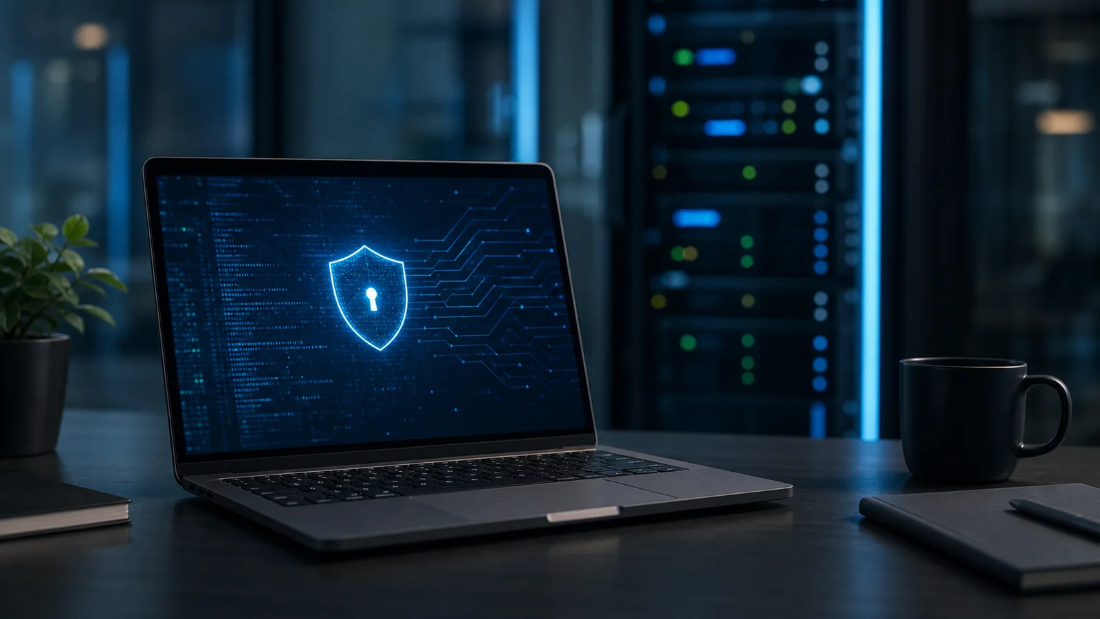 Laptop protejat și infrastructură de server